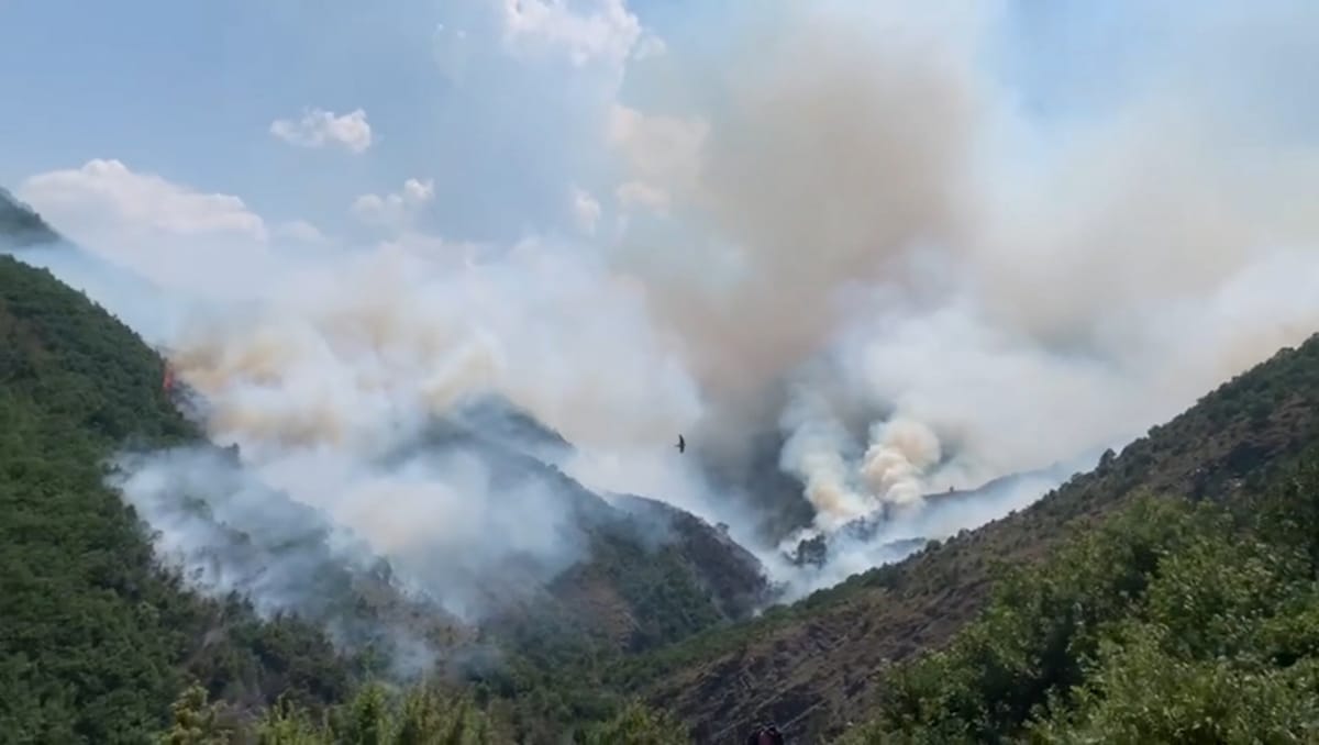 VIDEO/Zjarre masive në zonën e mbrojtur të Ulzës në Shkopet, rrezikohen banesa, kërkohet ndërhyrje nga ajri