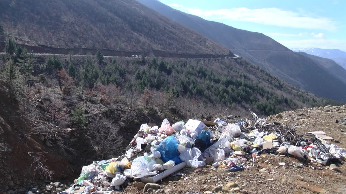 Ndotet rruga Qaf Bualli  - Krastë, hidhen mbeturina pa kriter