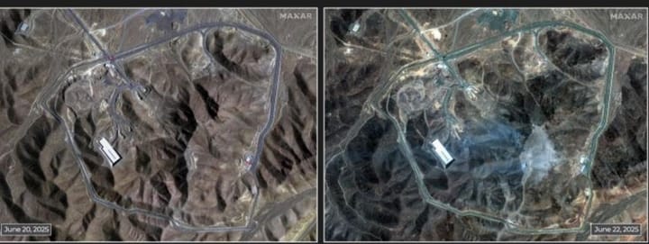 FOTO/ Publikohen imazhet satelitore, ja dëmet nga sulmet amerikane në uzinën bërthamore Fordow të Iranit