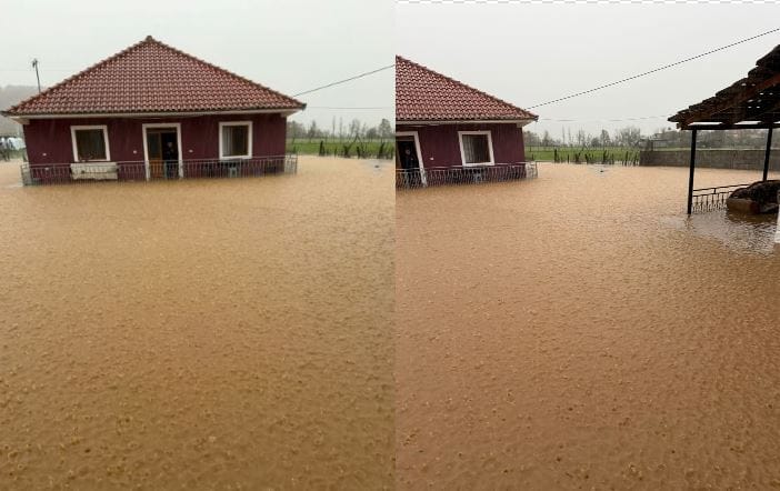 MAT/Përmbytje në Rrethe-Baz, banesa iu mbush me ujë, evakuohet një familja me shtatë anëtarë